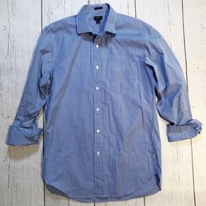 J. Crew Factory Thompson blue white square plaid long sleeve shirt medium